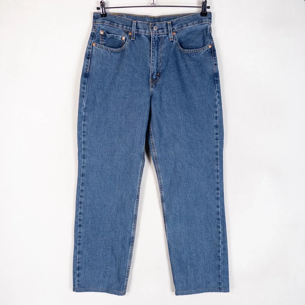 Levi's Mens 550 Relaxed Fit Jeans 32x32 Blue Denim Classic Straight Leg Hemmed